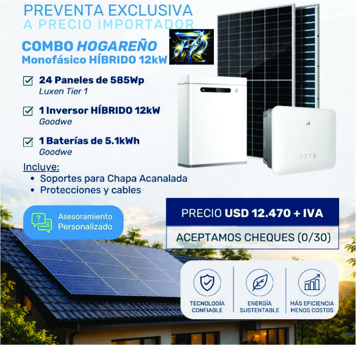 Combo Hogareño Monofásico Híbrido 12kW